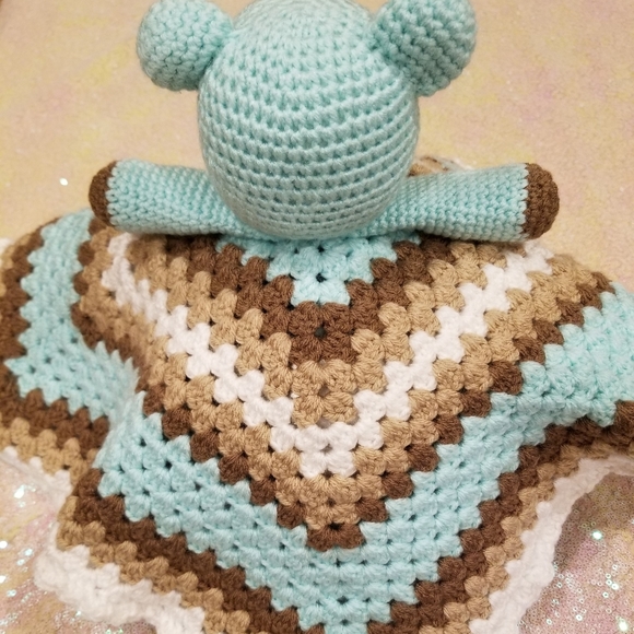Crochet Lovey Teddy Bear Blanket - Picture 5 of 11